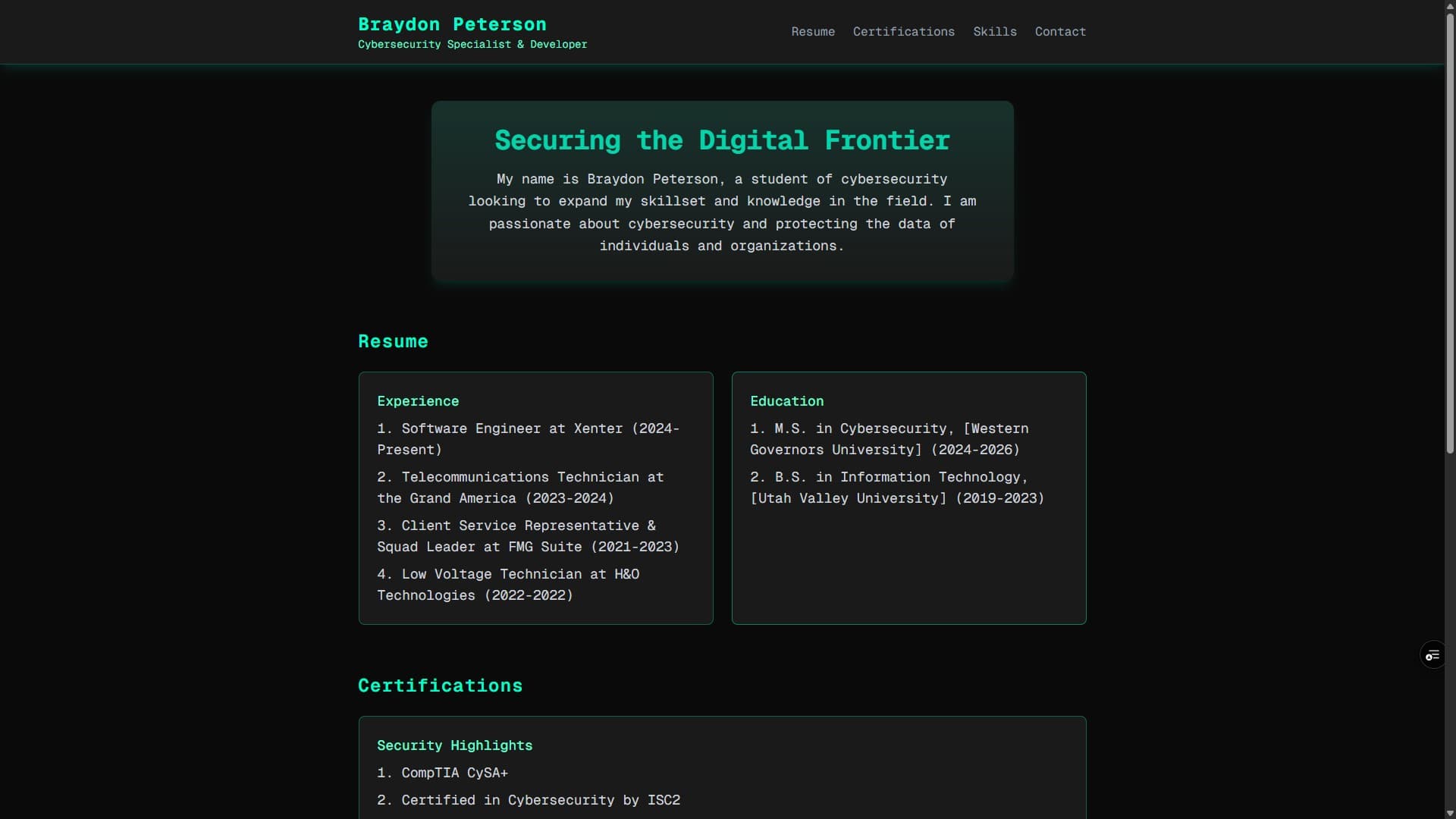 Resume Site